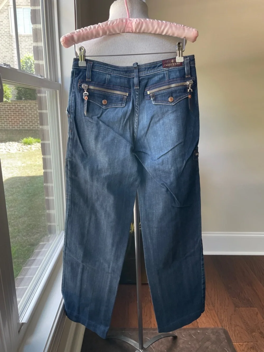 Vertigo Paris Indigo Relaxed Cargo Jeans - Picture 2 of 4